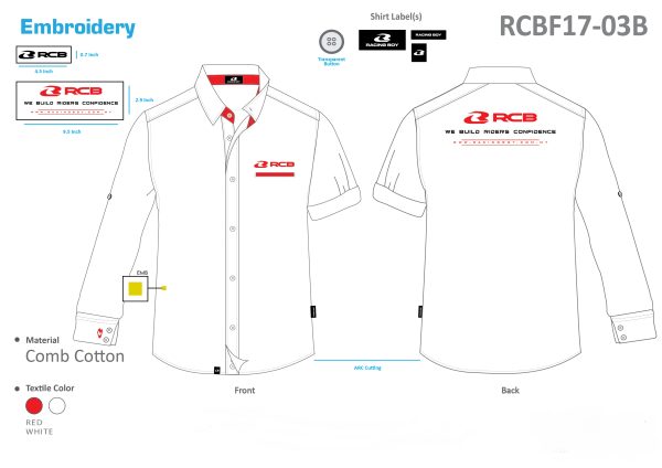 Racing Boy (RCB) - Πουκαμισο RCB (RACING BOY) F1 Uniform μακρυμανικο ασπρο L