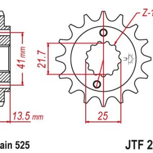 JT sprockets&chains - Γραναζι εμπρος 296.15 Honda Translap 15Δ JT