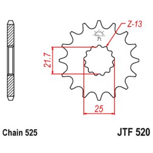 JT sprockets&chains - Γραναζι εμπρος 520.16 16Δ JT