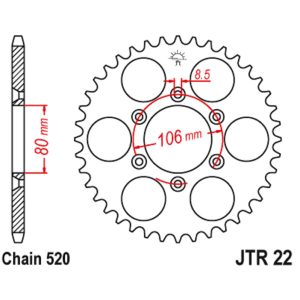 JT sprockets&chains - Γραναζι πισω 22.49 JT