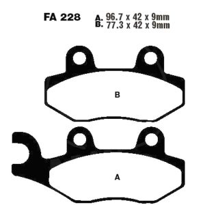 Adige - Brake pads  FΑ228 ADIGE P259 ASX ORGANIC (FILLY/VITALITY/YUP 50,PEOPLE 250S,REBEL 125/250 etc)