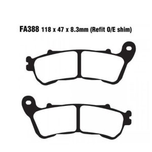 Adige - Brake pads FA388 ADIGE P227 ACX SINTERED (SH 125/150 09-SH300 06-,CBF500/1000,HORNET,rear)