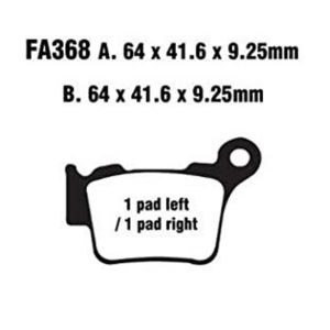 Adige - Brake pads FA368 ADIGE P203 ACX SINTERED (EXC 125/200/250,SX,SX-F,SMR,YZ450F,HUS rear)