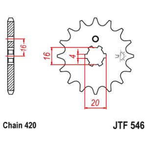 JT sprockets&chains - Γραναζι εμπρος 546.14 Yamaha V50/LB 14Δ JT
