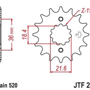 JT sprockets&chains - Γραναζι εμπρος 280.13 Honda AX1 250 κτλ 13Δ JT