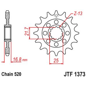 JT sprockets&chains - Γραναζι εμπρος 1373.16 JT