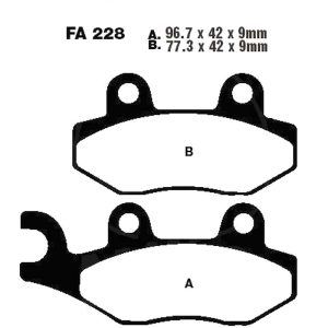 Adige - Brake pads FΑ228 ADIGE P259 ACX SINTERED (FILLY/VITALITY/YUP 50,PEOPLE 250S,REBEL 125/250 etc)
