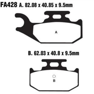 Adige - Brake pads  FA428 ADIGE P247 ASX ORGANIC (YFR 660 RHINO,YFM 700 RAPTOR rear)