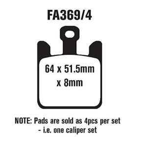 Adige - Brake pads FA369/4 ADIGE P232 ACX SINTERED χρυσα (Z750 11-,GSXR1000 03-,ZZR1400 front)