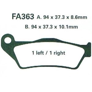 Adige - Brake pads FA363 ADIGE P231 ACX SINTERED (R1200GS 04-12,R850/100/1150/R/RT/S,K1200/1300R/S rear)