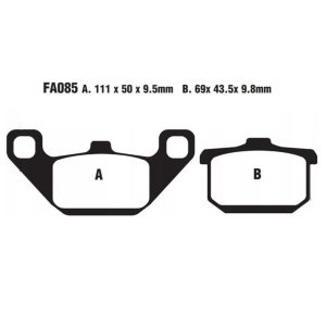 Adige - Brake pads FA85 ADIGE P62 ASX ORGANIC (ELMINATOR 250 88-92/VULCAN 750/800 86-06)