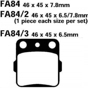 Adige - Brake pads FA84 ADIGE P76 ASX ORGANIC (YFM Raptor 250/350/400/LTZ 250/400/KX 80/100)