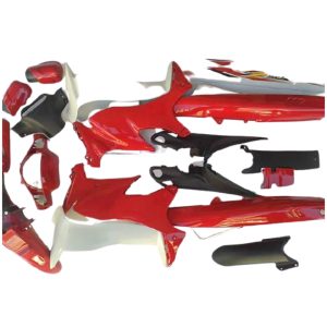 Plastic kit Yamaha Z125 red with white covers