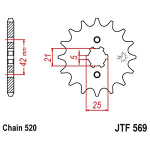 JT sprockets&chains - Γραναζι εμπρος 569.13 Kawasaki KDX200 ALL MODELS 13Δ JT