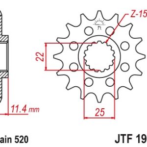 JT sprockets&chains - Γραναζι εμπρος 1902.16 KTM 16Δ JT