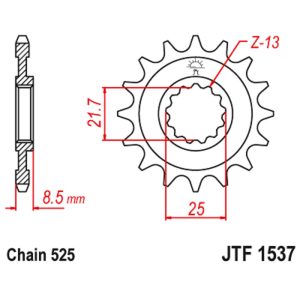 JT sprockets&chains - Sprocket front 1537.15 Kawasaki Z1000 15Δ JT