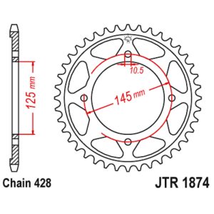 JT sprockets&chains - Γραναζι πισω 1874.59 Yamaha XVS 250 DRAGSTAR 59Δ JT