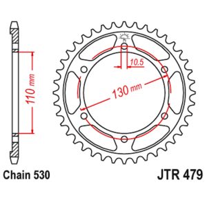 JT sprockets&chains - Sprocket rear 479.46 Yamaha FAZER 600 46T JT