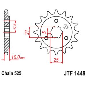 JT sprockets&chains - Γραναζι εμπρος 1448.15 Suzuki DR 650/800 15T JT