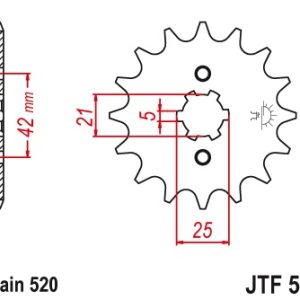 JT sprockets&chains - Γραναζι εμπρος 569.14  Kawasaki KX250 14Δ JT