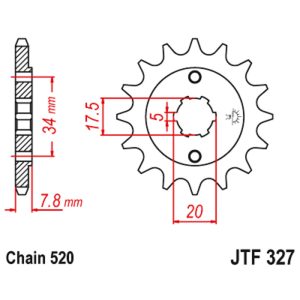 JT sprockets&chains - Γραναζι εμπρος 327.13 Honda XR250 13Δ JT