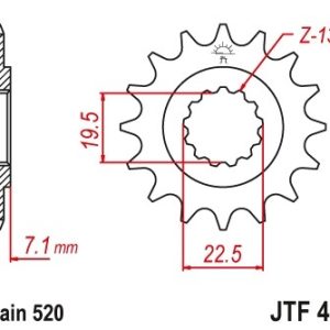 JT sprockets&chains - Γραναζι εμπρος 434.15 Suzuki GN250 15Δ JT