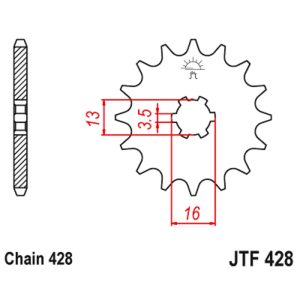 JT sprockets&chains - Γραναζι εμπρος 428.13 Suzuki RM/RGV120/MIDAS HUOSUNG 13Δ JT