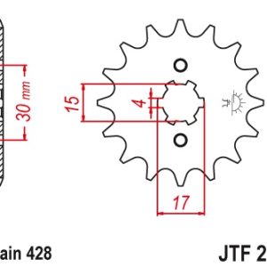 JT sprockets&chains - Γραναζι εμπρος 273.14 Honda Astrea 14 JT