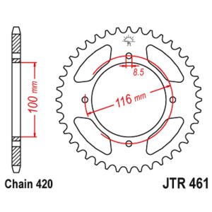 JT sprockets&chains - Γραναζι πισω 461.49 Kawasaki KX80 49Δ JT