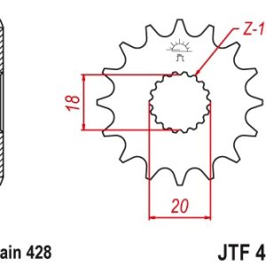 JT sprockets&chains - Γραναζι εμπρος 426.14 Suzuki DR/GN125 14Δ JT