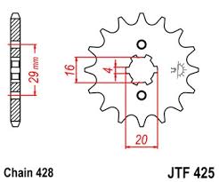 JT sprockets&chains - Γραναζι εμπρος 425.15 Suzuki VAN VAN JT