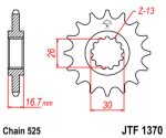 JT sprockets&chains - Γραναζι εμπρος 1370.16 Honda XLV1000 JT