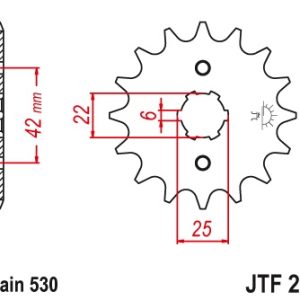 JT sprockets&chains - Sprocket front 278.16 Honda CB250N/CB400/CB450/CM400/CM450 16T JT