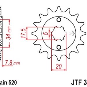 JT sprockets&chains - Γραναζι εμπρος 327.14 Honda XR κτλ JT