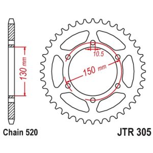 JT sprockets&chains - Γραναζι πισω 245/3.46 (=305.46) 46T JT
