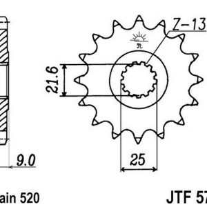 JT sprockets&chains - Γραναζι εμπρος 578.16 Yamaha XTZ750 SUPER TENERE κτλ JT