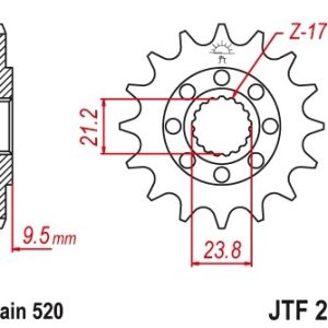 JT sprockets&chains - Γραναζι εμπρος 284.14 JT
