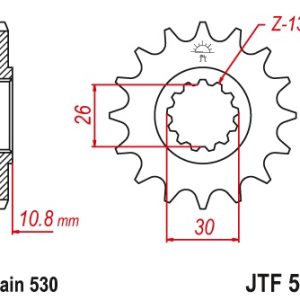 JT sprockets&chains - Γραναζι εμπρος 579.16 16Δ JT