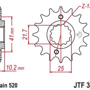 JT sprockets&chains - Γραναζι εμπρος 308.15 JT