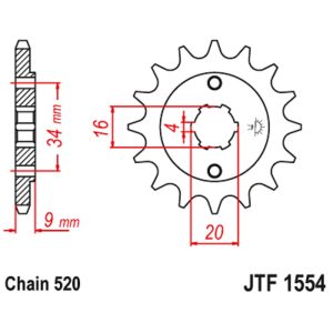 JT sprockets&chains - Γραναζι εμπρος 1554.13 JT