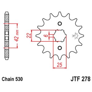 JT sprockets&chains - Γραναζι εμπρος 278.15 Honda CB250N/CB400/CB450/CM400/CM450 15Δ JT