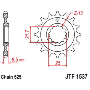 JT sprockets&chains - Γραναζι εμπρος 1537.16 Kawasaki Z1000 16Δ JT
