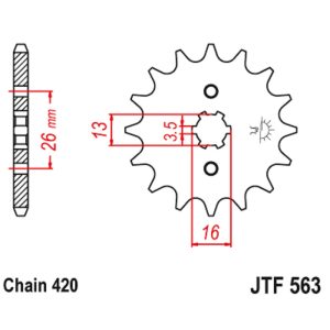 JT sprockets&chains - Γραναζι εμπρος 563.14 JT