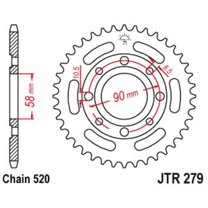 JT sprockets&chains - Rear sprocket 279.42 JT