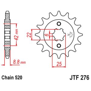 JT sprockets&chains - Γραναζι εμπρος 276.15 JT