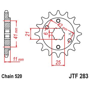 JT sprockets&chains - Front sprocket 283.15 JT