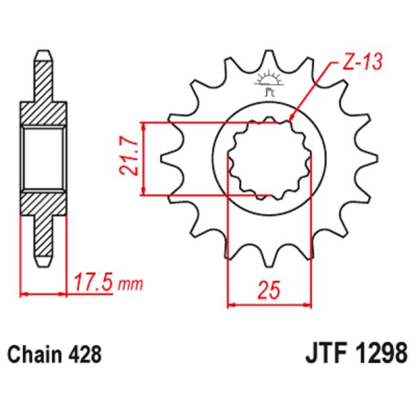 JT sprockets&chains - Rear sprocket 1298.17