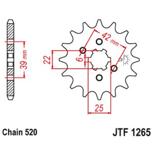 JT sprockets&chains - Γραναζι εμπρος 1265.14 JT
