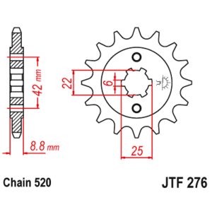 JT sprockets&chains - Front sprocket 276.16