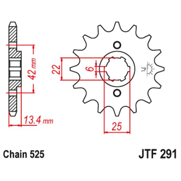 JT sprockets&chains - Rear sprocket 291.16 JT